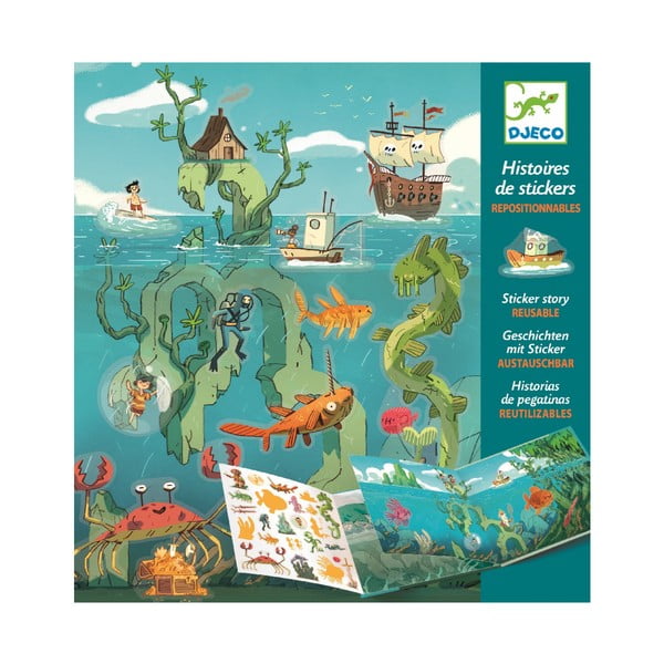 Set knihy s přemístitelnými samolepkami Djeco Sea Sticker Story-image-1