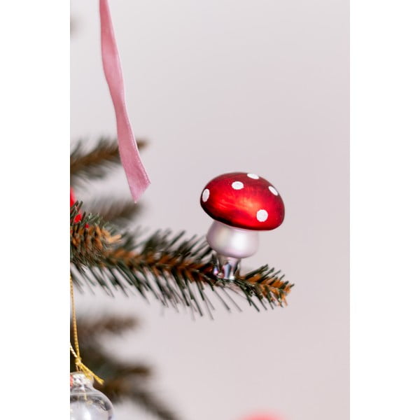 Skleněné vánoční ozdoby v sadě 4 ks Mushroom – Sass & Belle-image-1