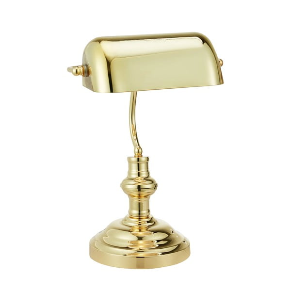 Stolní lampa v mosazné barvě se skleněným stínidlem (výška 42 cm) Bankers – Markslöjd