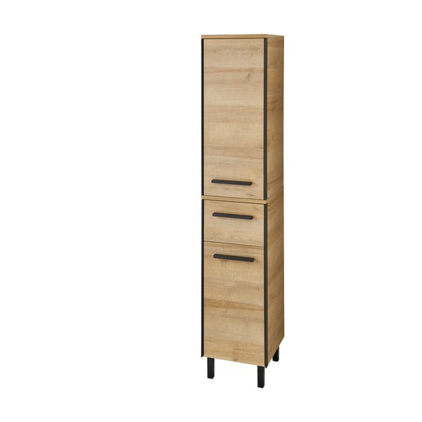 Závěsná koupelnová skříňka v dekoru dubu v přírodní barvě 70x30 cm Quickset 395 – Pelipal-image-4