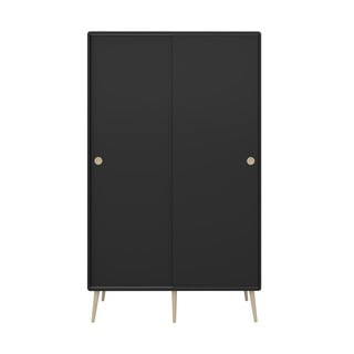Černá šatní skříň s posuvnými dveřmi 113x190 cm Softline - Tvilum