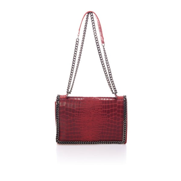 Červená kožená kabelka Lisa Minardi Cosma