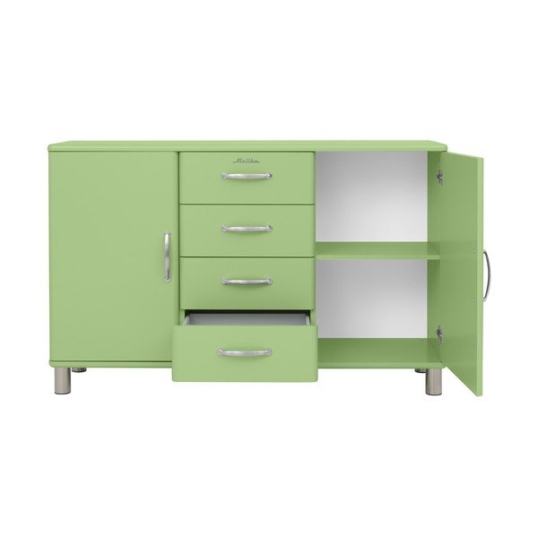 Zelená nízká komoda 146x92 cm Malibu - Tenzo-image-1