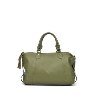 Zelená kožená kabelka Mangotti Bags Vivi