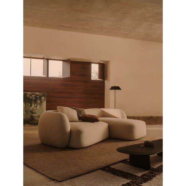 Krémová žinylková rohová pohovka (pravý roh/s lenoškou) Martina – Kave Home-image-1