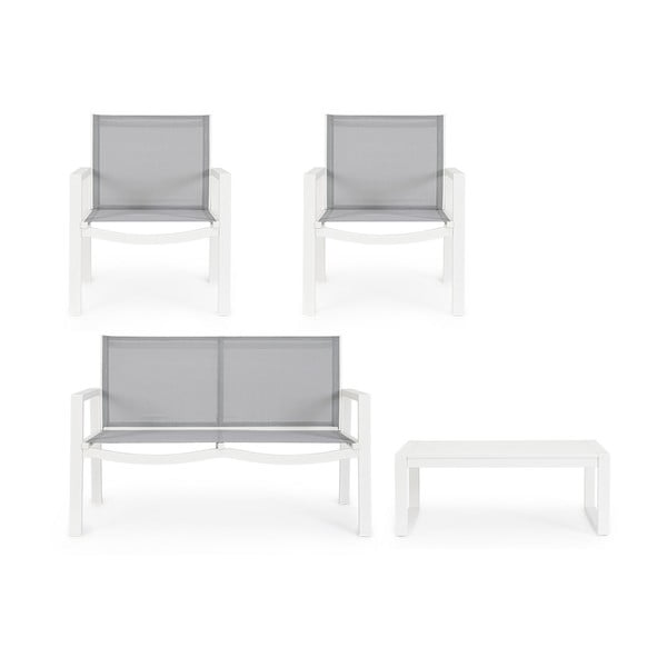 Bílý hliníkový zahradní lounge set pro 4 Kallen   – Bizzotto-image-2