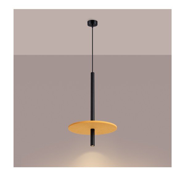 Žluté/béžové kovové závěsné svítidlo ø 30 cm Rilu – Sollux-image-2