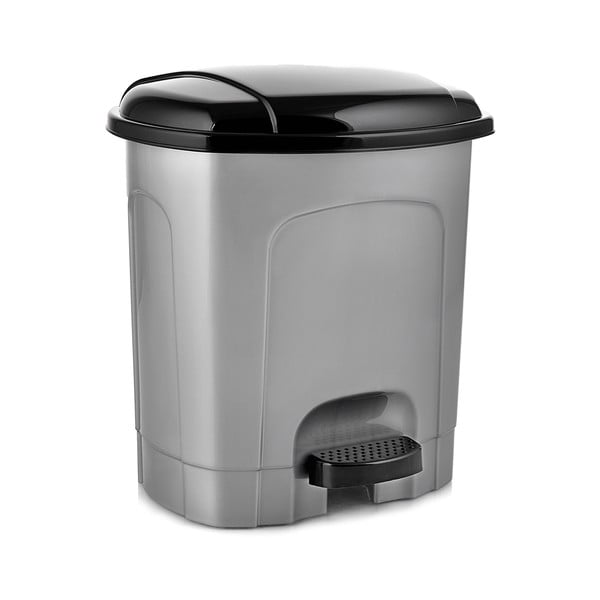 Šedý nášlapný plastový odpadkový koš 3 l – Orion