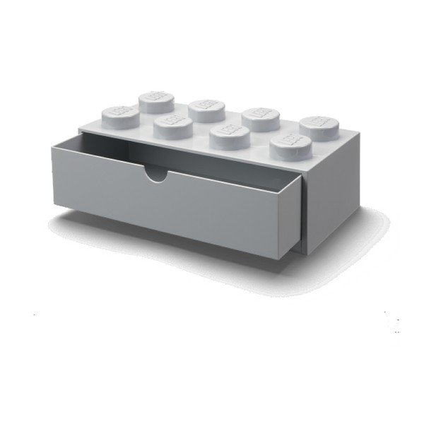 Šedý stolní box se zásuvkou LEGO® Brick, 31,6 x 11,3 cm-image-3