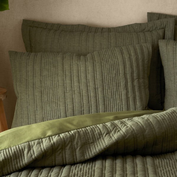 Khaki povlečení na dvoulůžko 200x200 cm Tamba Stripe – Pineapple Elephant-image-1