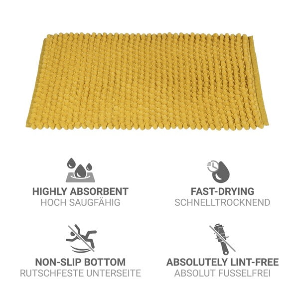 Žlutá textilní koupelnová předložka 50x80 cm Solivo – Wenko-image-4