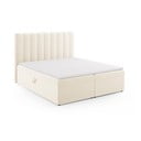 Béžová boxspring postel s úložným prostorem 180x200 cm Gina – Milo Casa