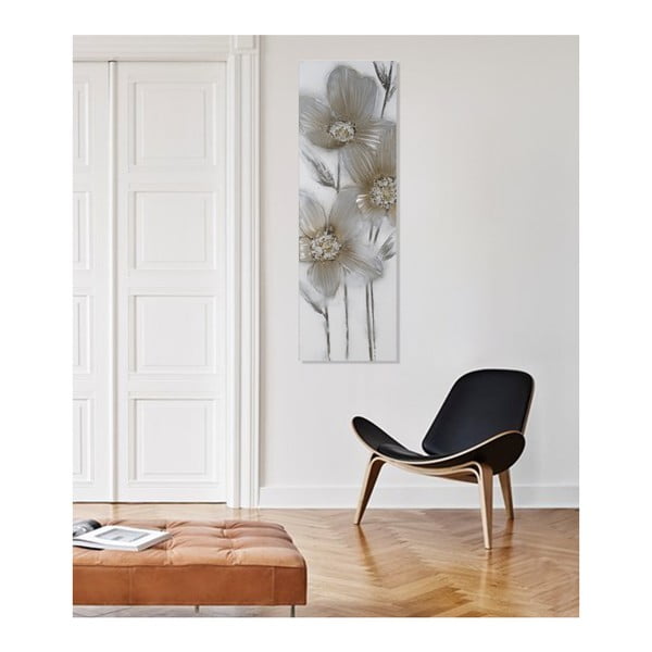 Ručně malovaný nástěnný obraz Mauro Ferretti Dipinto Su Tela Moon Flower, 50 x 150 cm-image-1