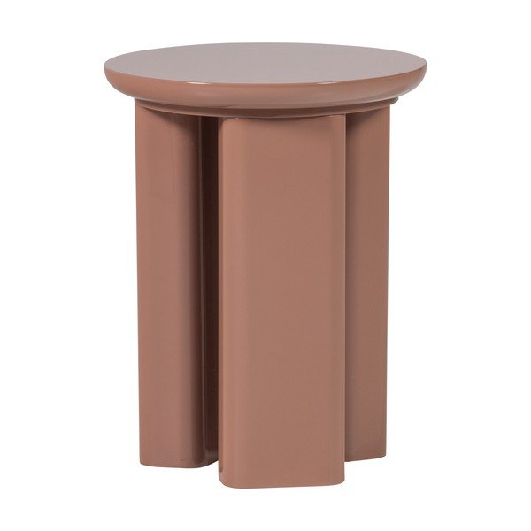 Lesklý kulatý odkládací stolek ø 40 cm Orivo – WOOOD-image-2