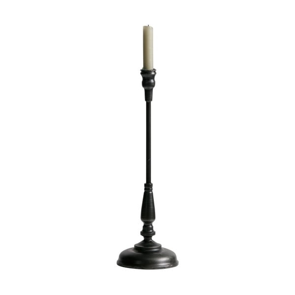Černý stojan z kovu na svíčku BePureHome Ripple, výška 40 cm