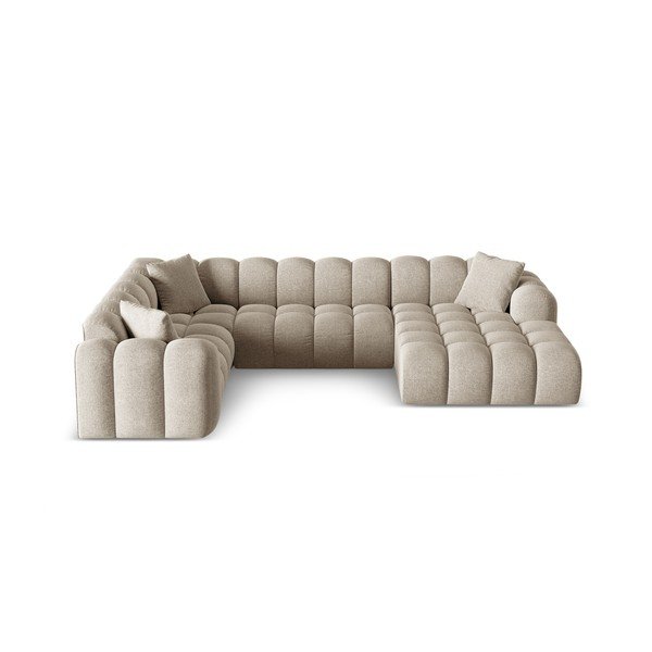 Světle hnědá žinylková rohová pohovka (levý roh/do "U") Treno – Cosmopolitan Design