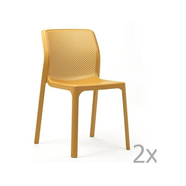 Sada 2 žlutých zahradních židlí Nardi Bit