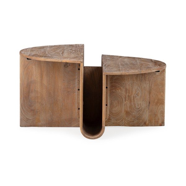 Kulatý konferenční stolek z mangového dřeva v tmavě přírodní barvě ø 80 cm Divya – MOME-image-1