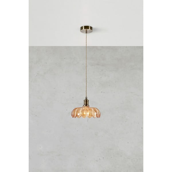 Závěsné svítidlo v mosazno-jantarové barvě se skleněným stínidlem ø 25,5 cm Kurage – Markslöjd-image-2
