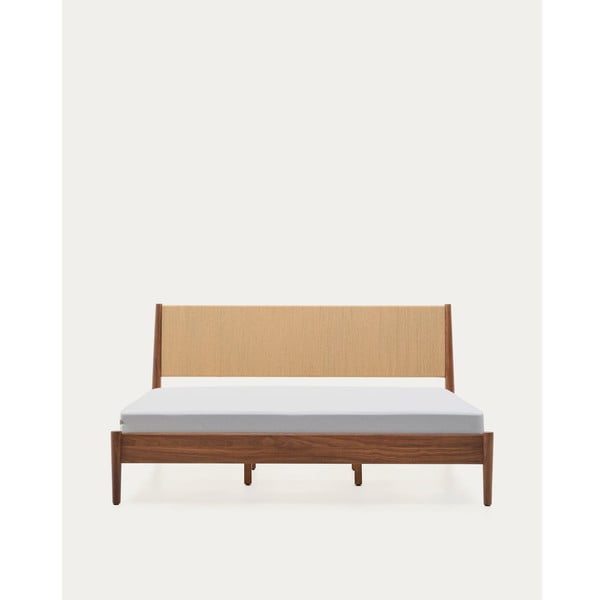 Tmavě hnědá dvoulůžková postel z ořechového dřeva s roštem 180x200 cm Elan – Kave Home-image-4