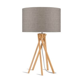 Stolní lampa s béžovým stínidlem a konstrukcí z bambusu Good&Mojo Kilimanjaro