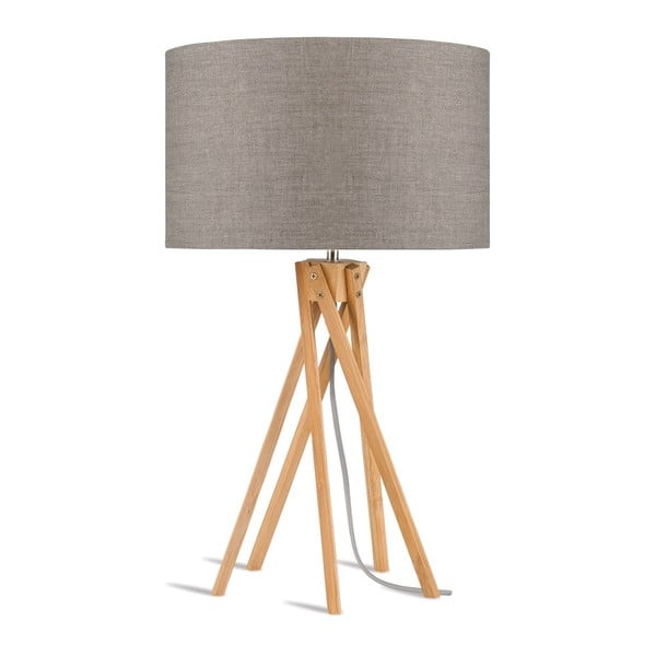 Stolní lampa s béžovým stínidlem a konstrukcí z bambusu Good&Mojo Kilimanjaro