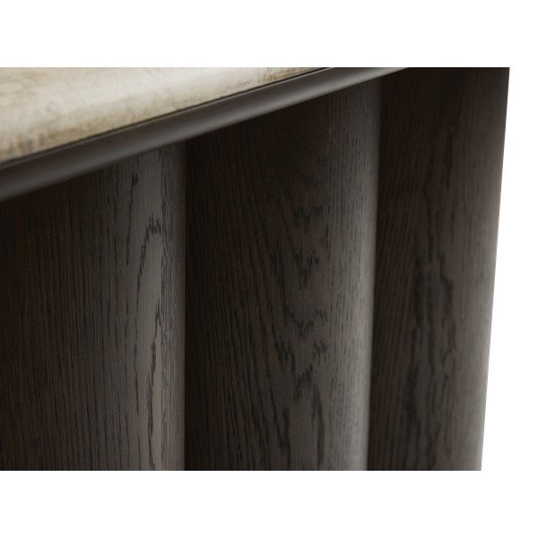 Konzolový stolek s mramorovou deskou  v tmavě přírodní barvě 38x120 cm Piazze – Unique Furniture-image-2