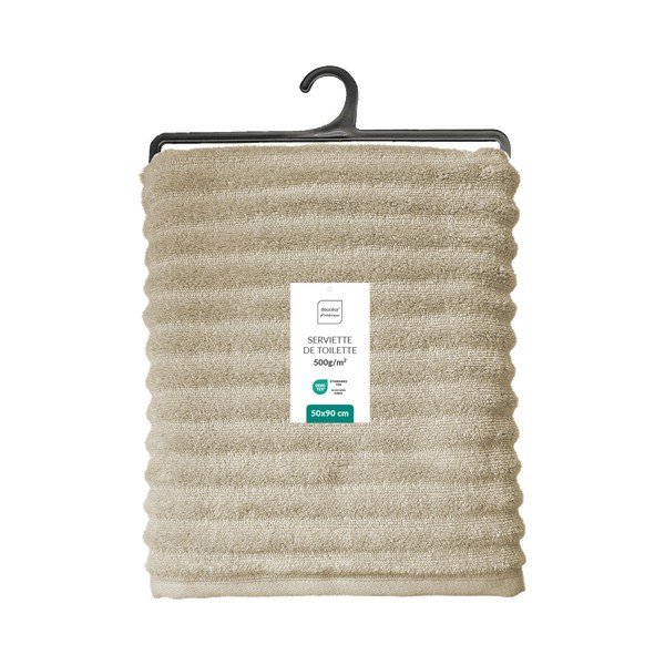 Béžový froté bavlněný ručník 50x90 cm Maya – douceur d'intérieur-image-2