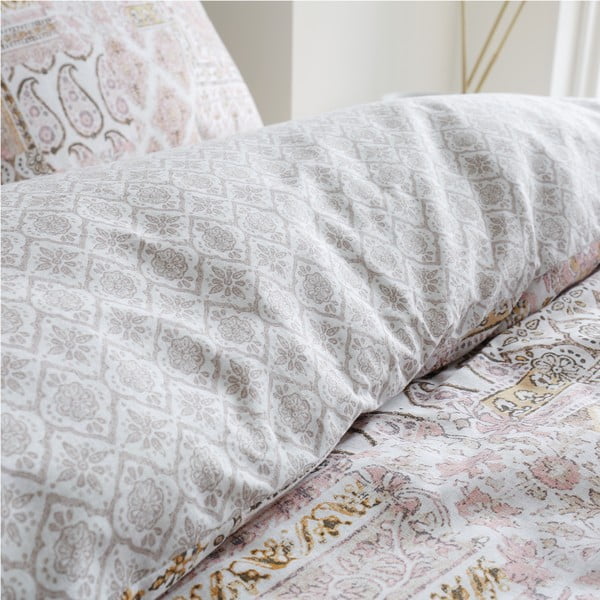 Béžové bavlněné povlečení 200x200 cm Iniko Patchwork - Pineapple Elephant-image-4