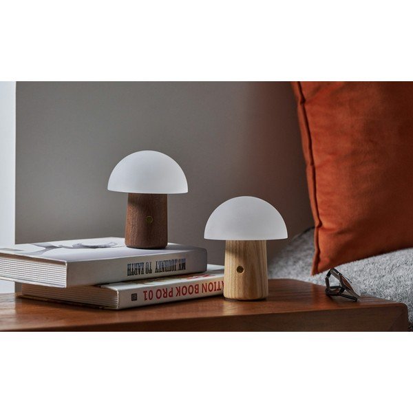 Stmívatelná stolní lampa v přírodní barvě se skleněným stínidlem (výška 13 cm) Alice – Gingko-image-3