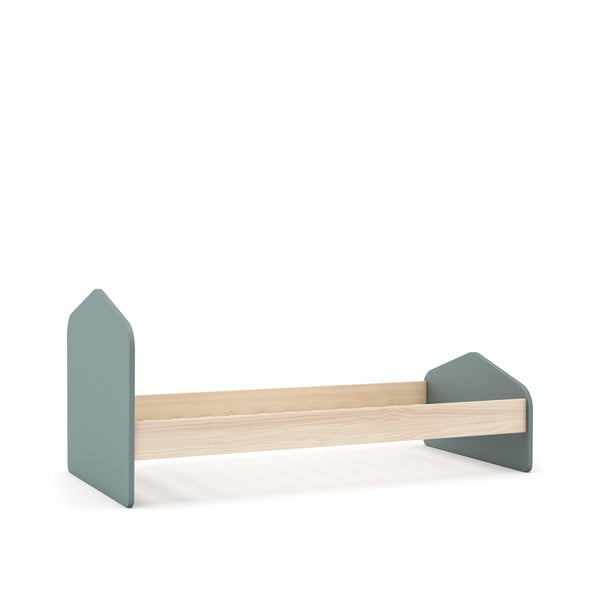 Dětská postel v dekoru borovice s roštem 90x190 cm v přírodní barvě/šedozelená Estefania – Marckeric-image-4