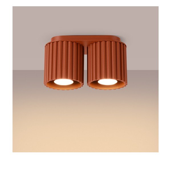 Kovové bodové svítidlo v terakotové barvě 10x21 cm Zora – Sollux-image-4
