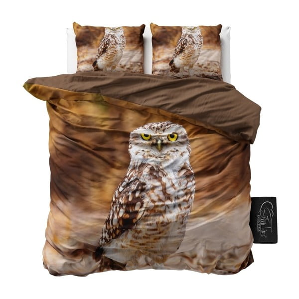 Povlečení z mikroperkálu Sleeptime Autumn Owl, 240 x 220 cm