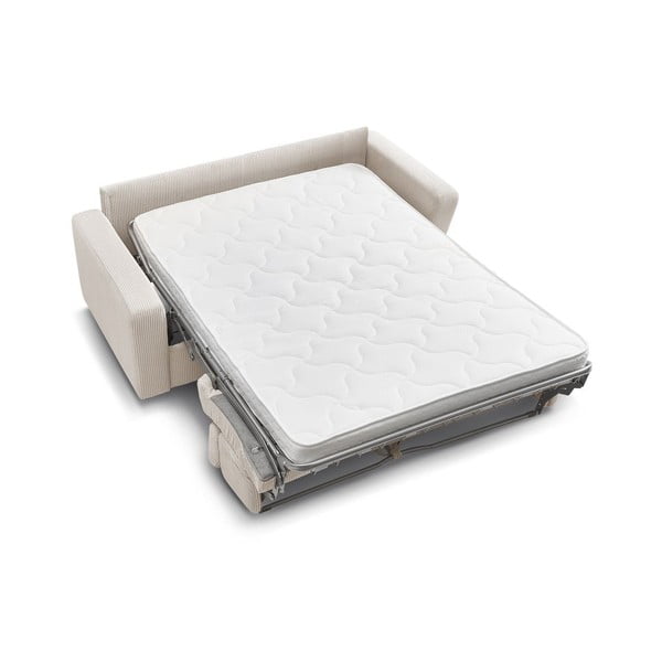 Krémová manšestrová rozkládací pohovka 195 cm Monaco – Bobochic Paris-image-4