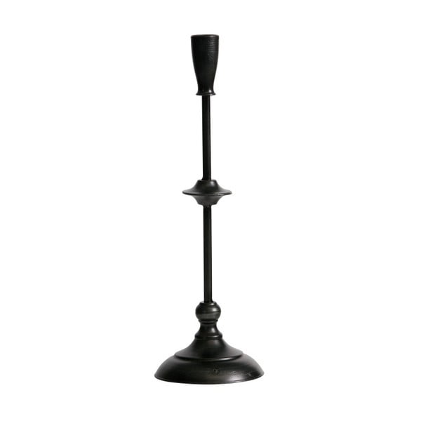 Černý stojan z kovu na svíčku BePureHome Ripple, výška 41 cm