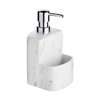Bílý keramický dávkovač na mýdlo Wenko Festival Marble, 380 ml