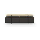 Černý TV stolek v dekoru dubu 160x48 cm Hinoa – Marckeric