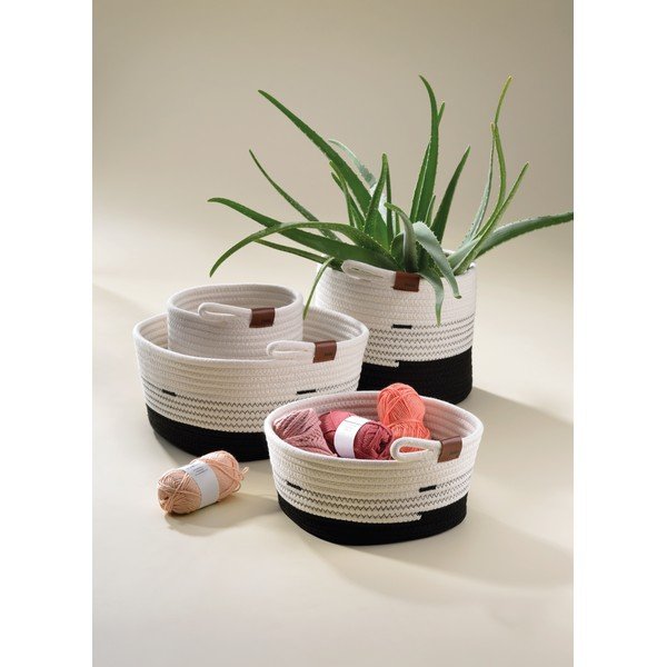 Bílo-černý úložný košík Kela Hedda, ø 18 cm-image-1