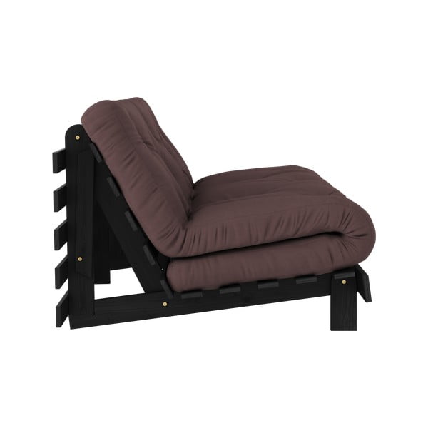 Tmavě hnědá rozkládací pohovka 160 cm Roots Black Night – Karup Design-image-3