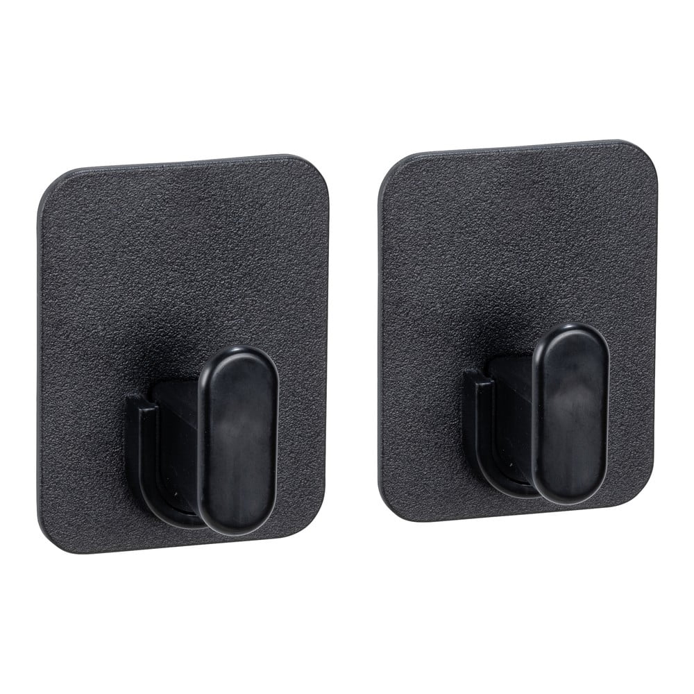 Černé plastové háčky v sadě 2 ks bez vrtání Parma – Allstar