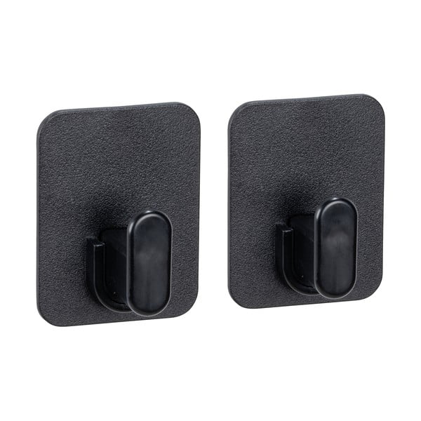 Černé plastové háčky v sadě 2 ks bez vrtání Parma – Allstar