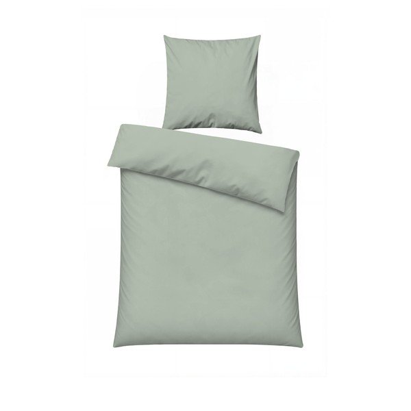 Šalvějově zelené povlečení na jednolůžko 200x140 cm Plain  – Mijolnir-image-3