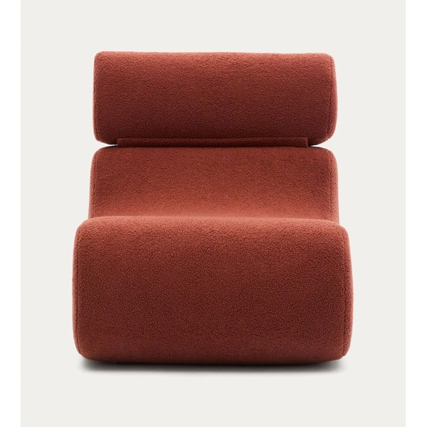 Křeslo v terakotové barvě z textilie bouclé Club – Kave Home-image-2