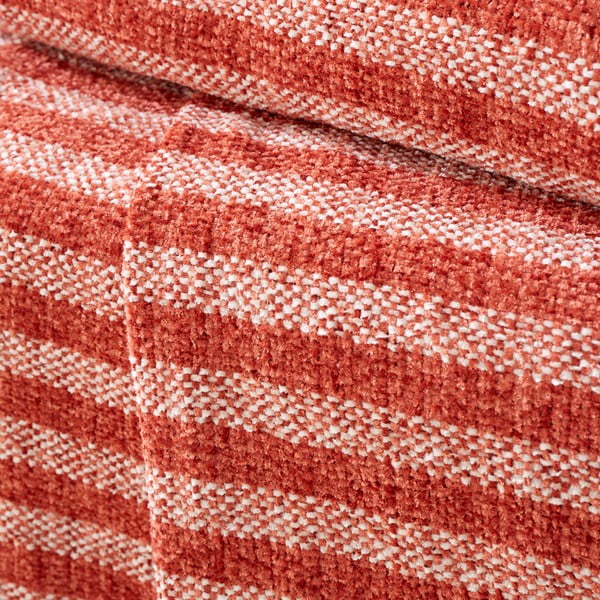 Červeno-oranžová sametová deka 130x170 cm Stripe Chenille – Catherine Lansfield-image-2