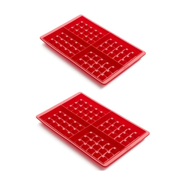 Červená silikonová forma na wafle Lékué