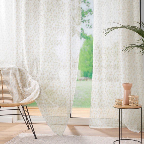 Béžová voálová záclona 137x280 cm Farandole – douceur d'intérieur-image-3