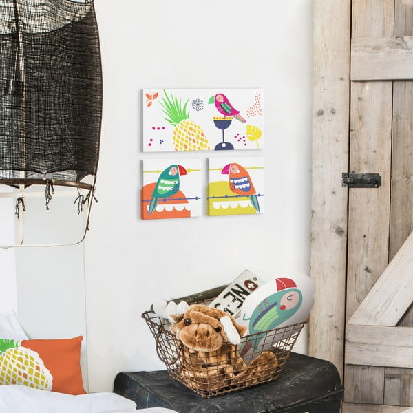 Dětský obrázek 27x27 cm Pretty Parrots – Moshi Moshi-image-1