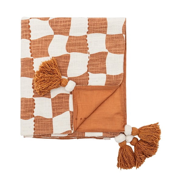 Hnědá/béžová bavlněná deka 130x150 cm Chola – Bloomingville-image-4