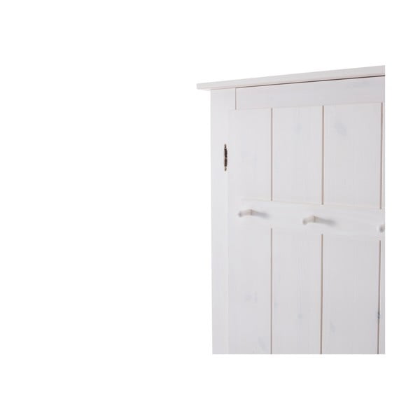 Bílá šatní skříň z borovicového dřeva se zrcadlem 120x170 cm Bertram – Støraa-image-2