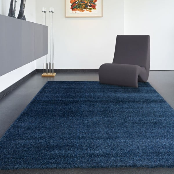 Modrý koberec Calista Rugs Hongkong, 80 x 150 cm
